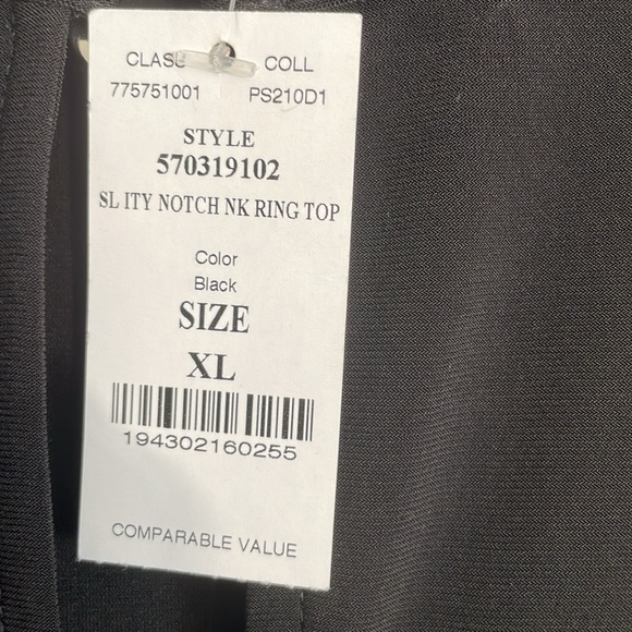 White House Black Market Sleeveless black  keyhole neck top NWT size XL - Picture 4 of 5